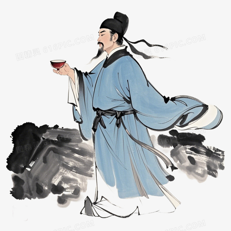 中国风古典古诗词配图免抠元素