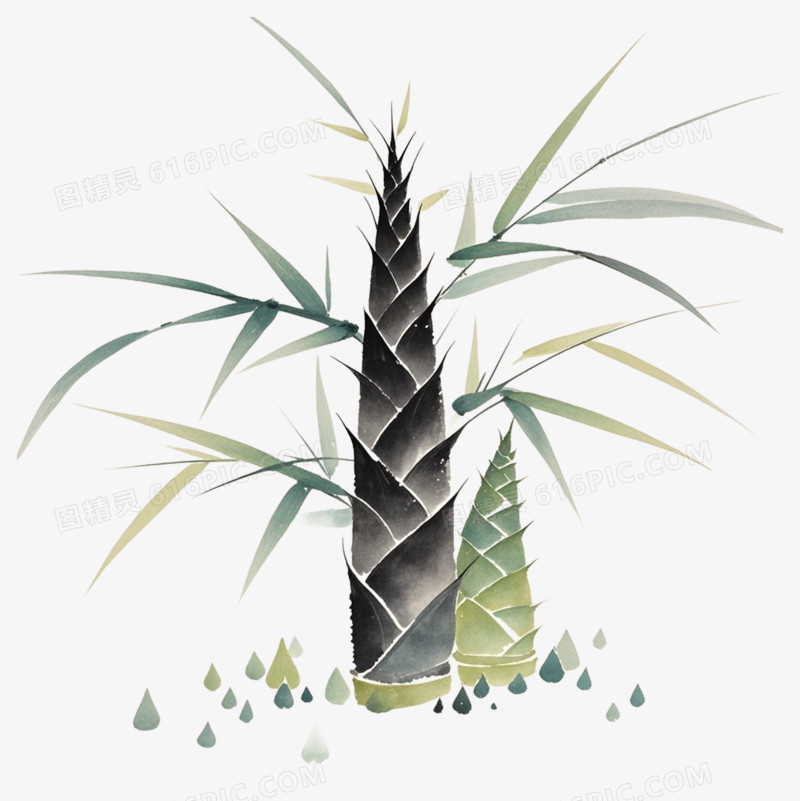 中国风古典古诗词配图免抠元素