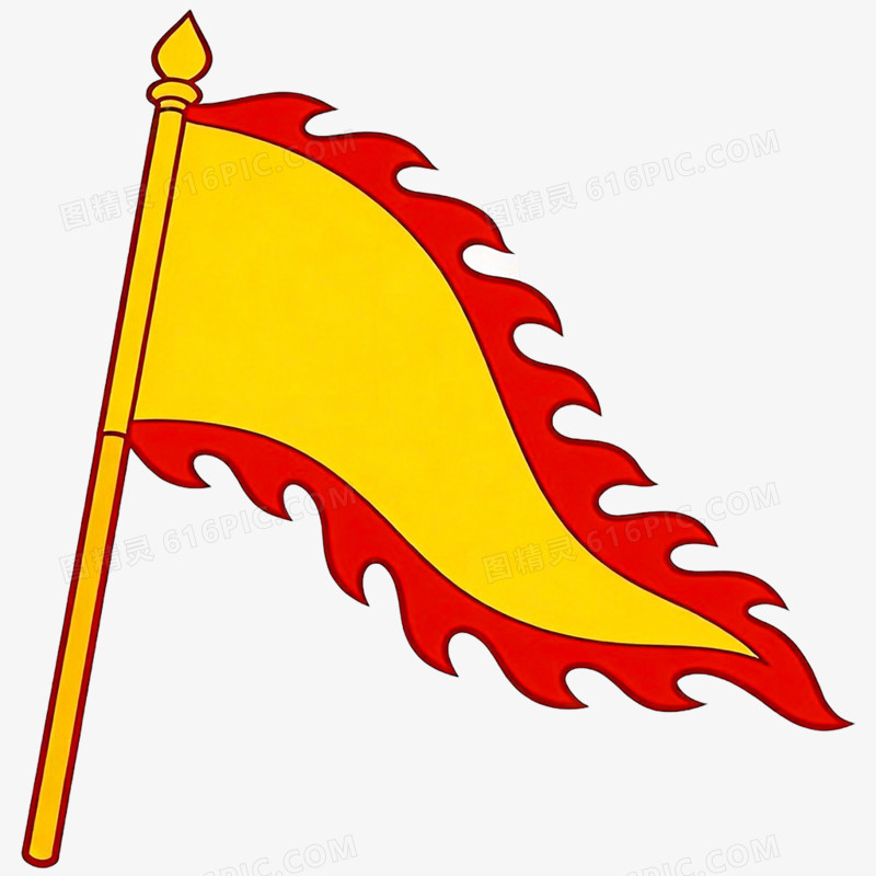 手绘插画战争旗帜免抠元素