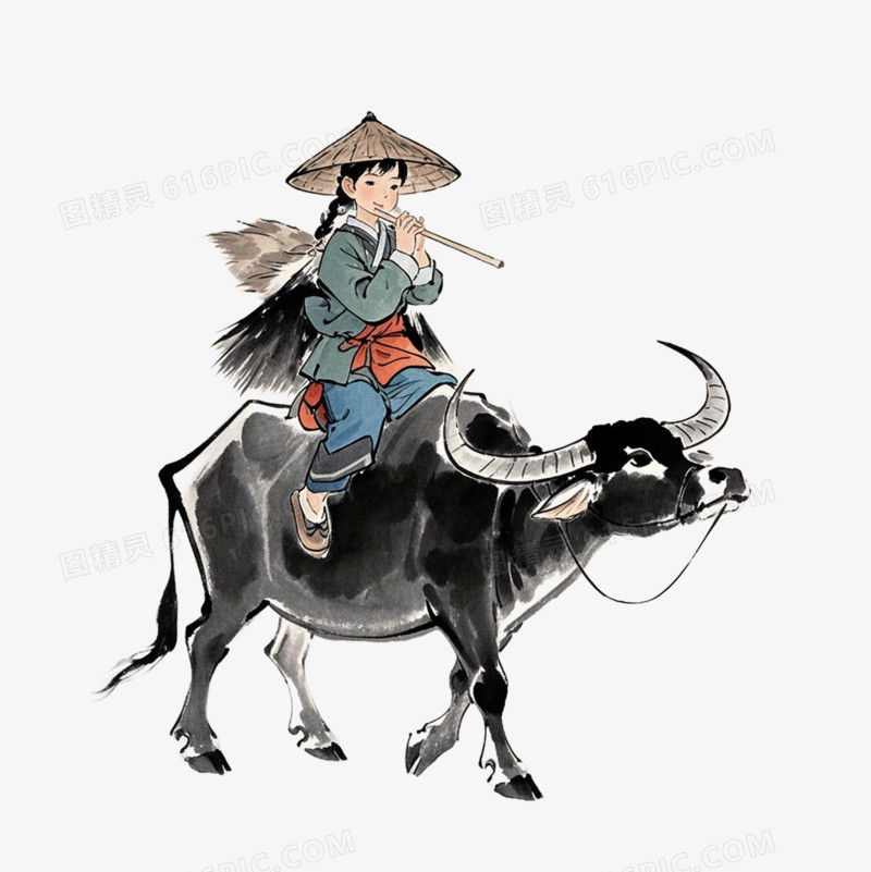 中国风古典古诗词配图免抠元素