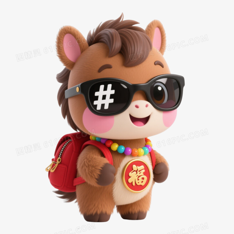 马上有福萌马送财迎好运