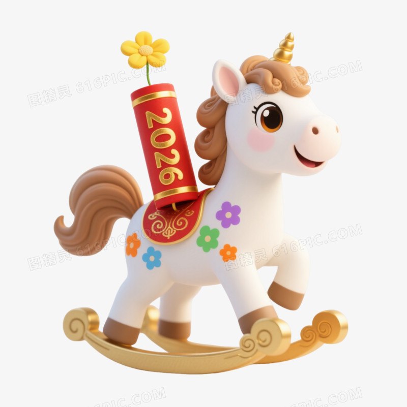 2026新年小马驮鞭炮欢腾迎春