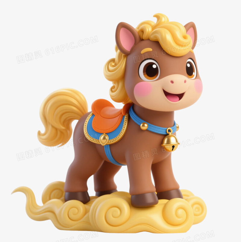 萌趣飞马踏云迎春