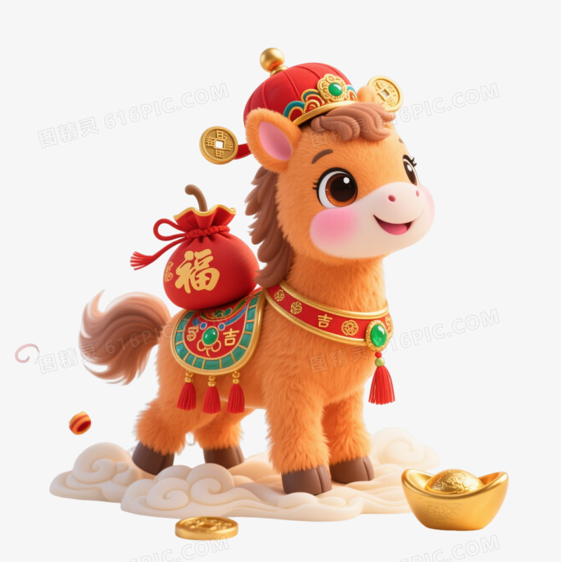 吉祥福马踏云送财迎新春