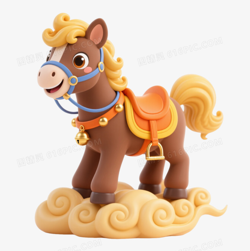 萌趣飞马踏云迎春