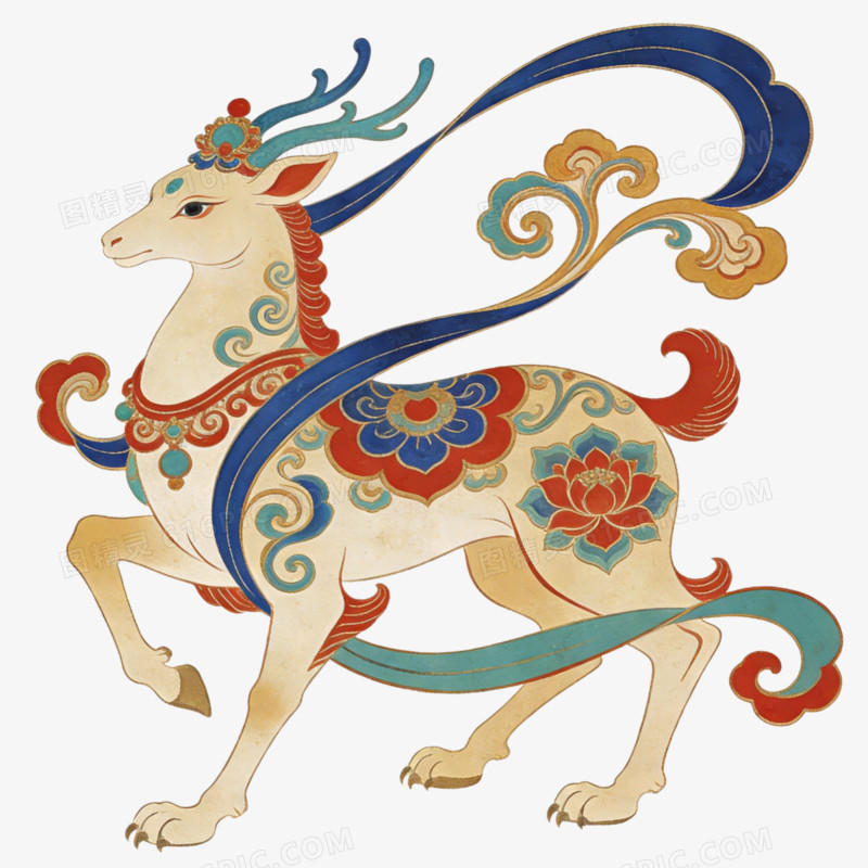 敦煌风九色鹿免抠元素