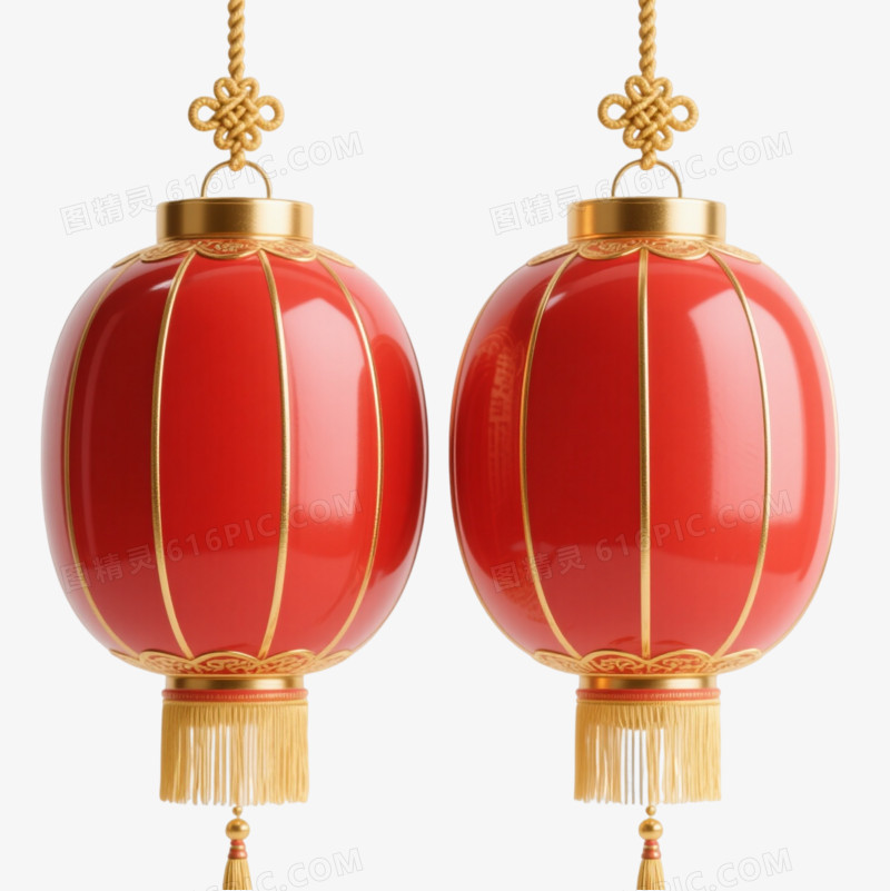 喜庆红灯笼挂饰迎新春