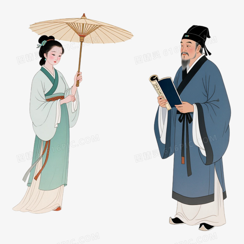 卡通风古代古诗词配图诗人免抠元素图片免费下载_PNG素材_编号13gi5qmn0_图精灵