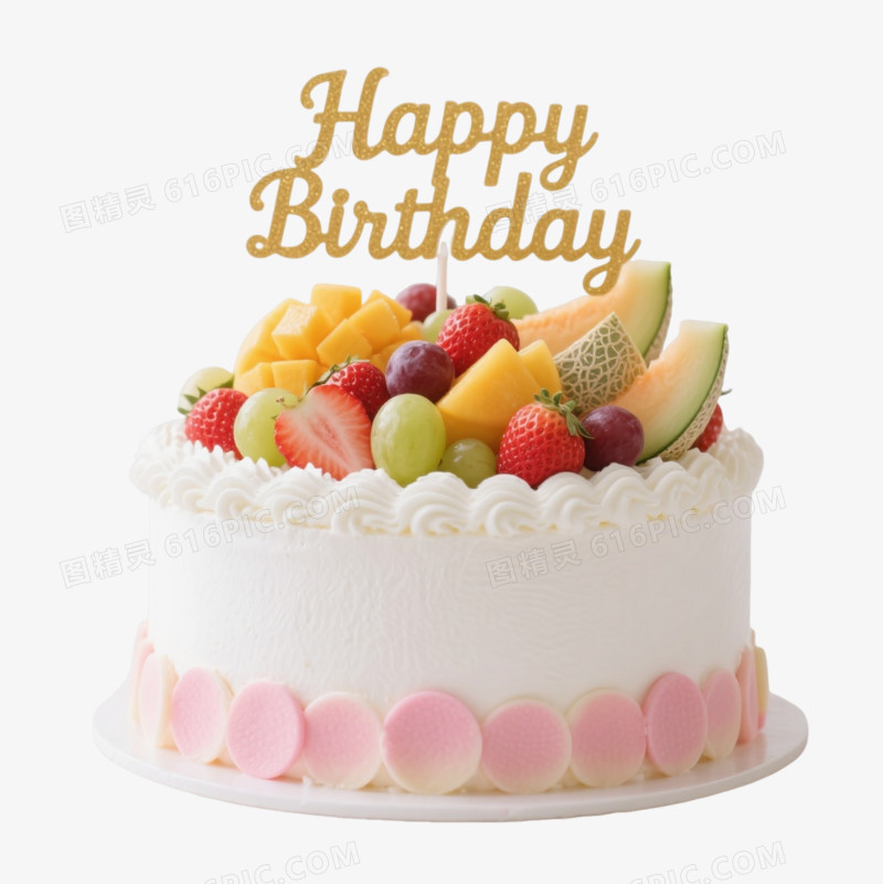 白色水果生日蛋糕产品实物