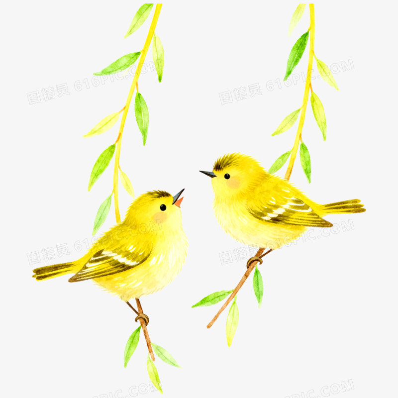 手绘插画古诗词配图免抠元素