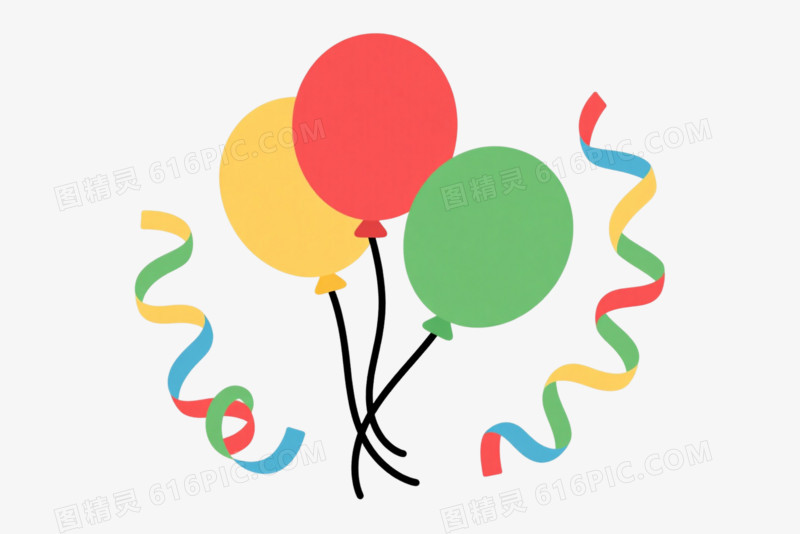 彩色气球边框装饰图案