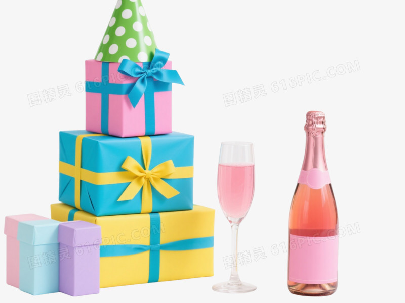 柔和马卡龙色生日派对漂浮元素