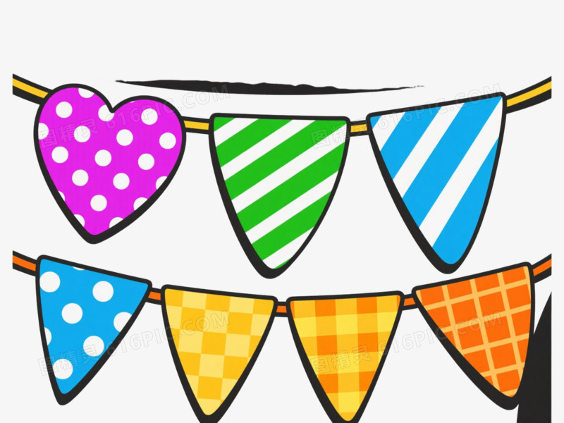 彩色三角旗装饰图案