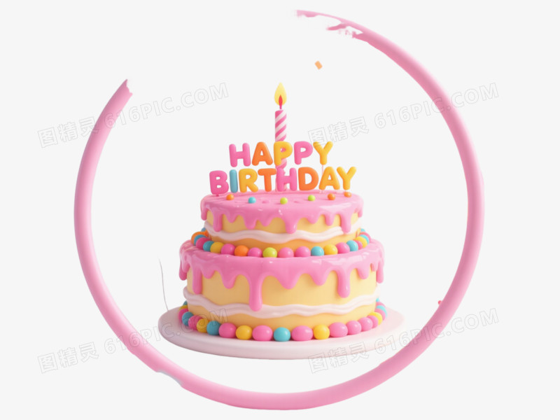 粉色生日边框装饰图案