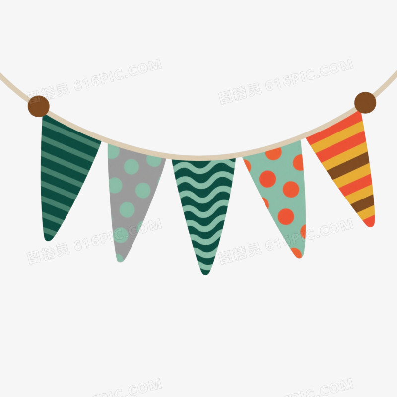 彩色三角旗装饰图案