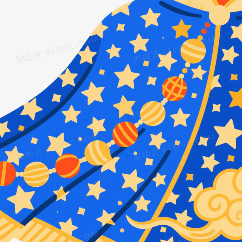 蓝底星纹彩球装饰图案