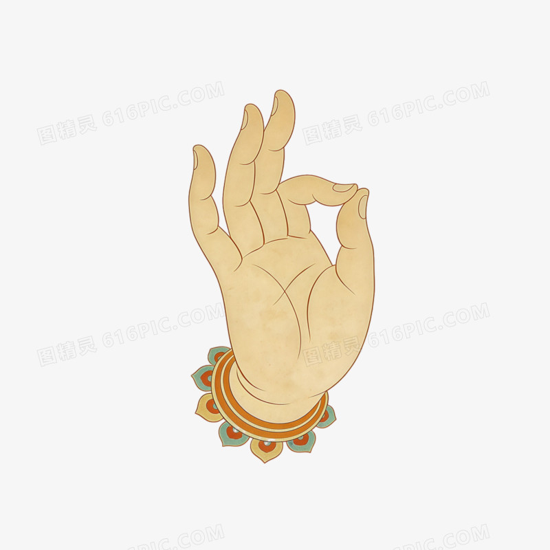 敦煌手势佛手壁画插图ai免抠元素
