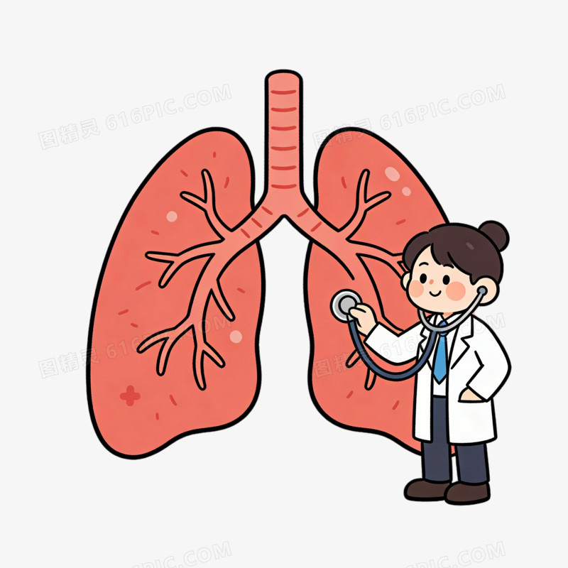 肺部一个医生检查肺部插图ai免抠元素
