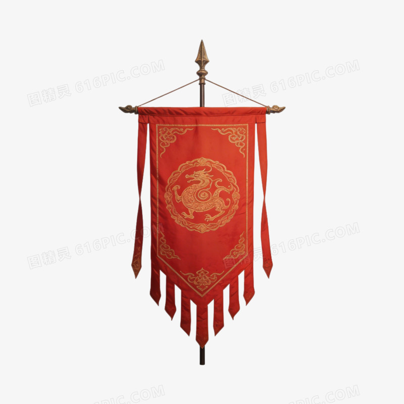 红色的飘旗旗帜ai免抠元素