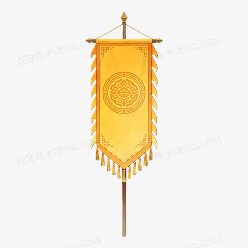 旗帜黄色的彩旗ai免抠元素