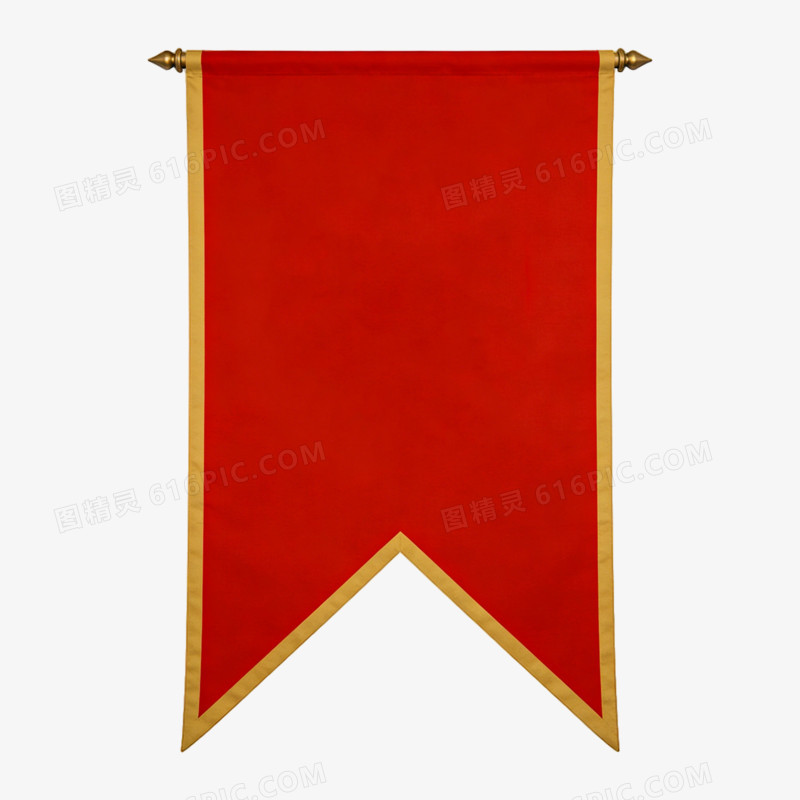 旗帜红色的彩旗飘ai免抠元素