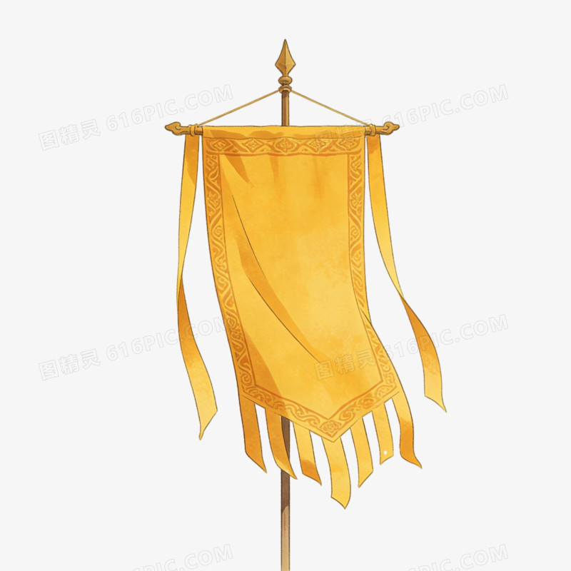 飘荡的黄色旗帜ai免抠元素