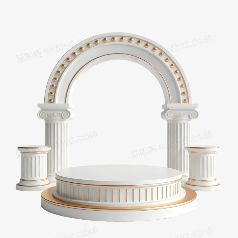 3D插画风格展台免抠元素