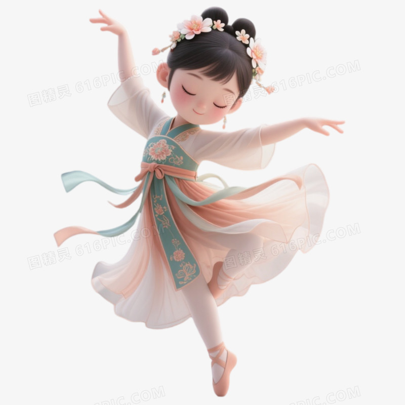 3D插画风格中国舞兴趣班免抠元素图片免费下载_PNG素材_编号z62i8n87r_图精灵