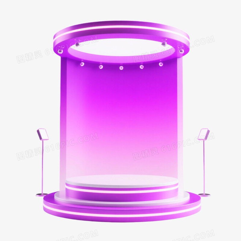 3D插画风格展台免抠元素