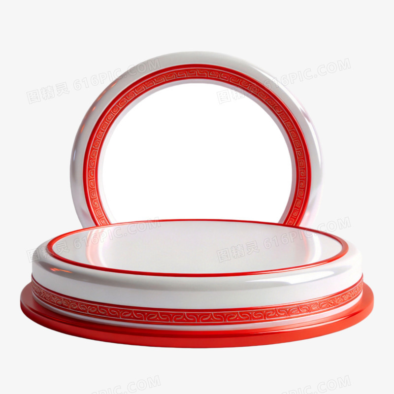 3D插画风格展台免抠元素