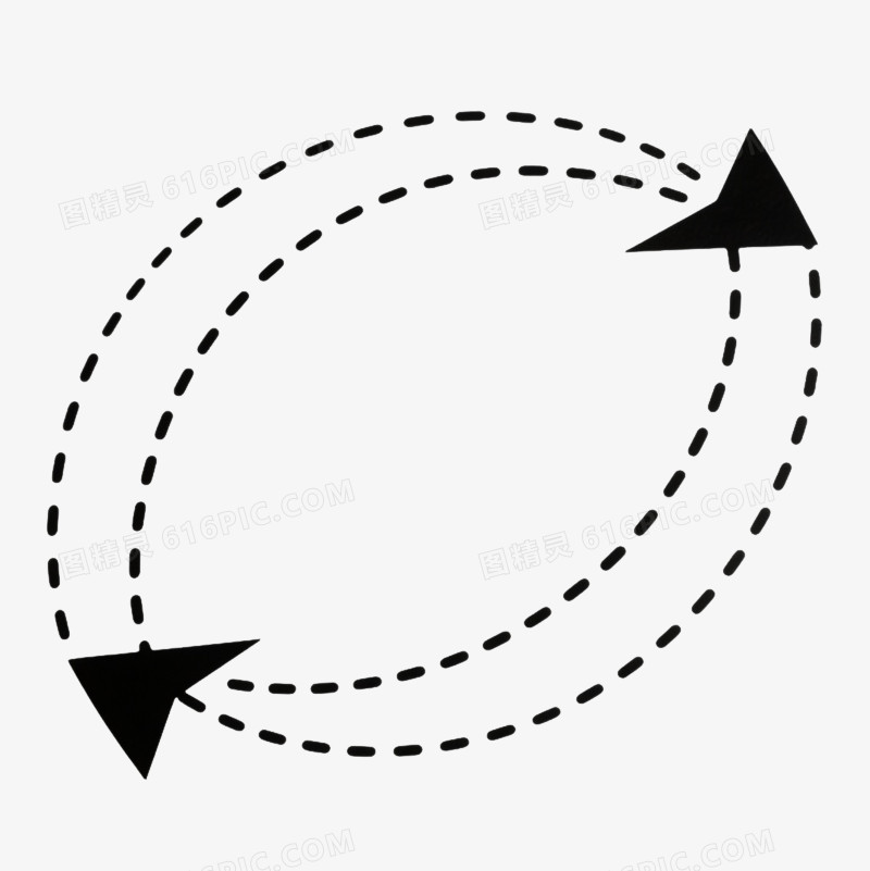 黑色虚线弧形轨迹漂浮元素