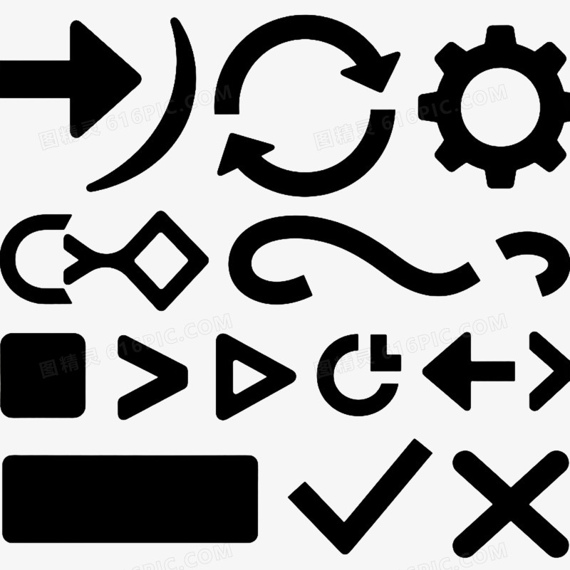 黑色几何图形图标元素