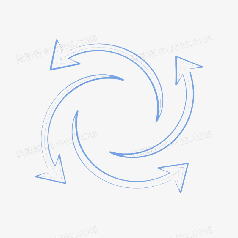 蓝白几何箭头漂浮元素