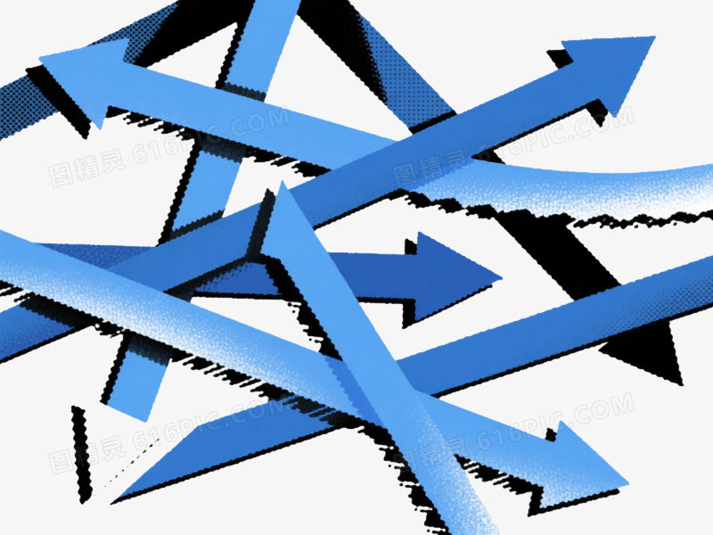 蓝白渐变箭头线条效果元素