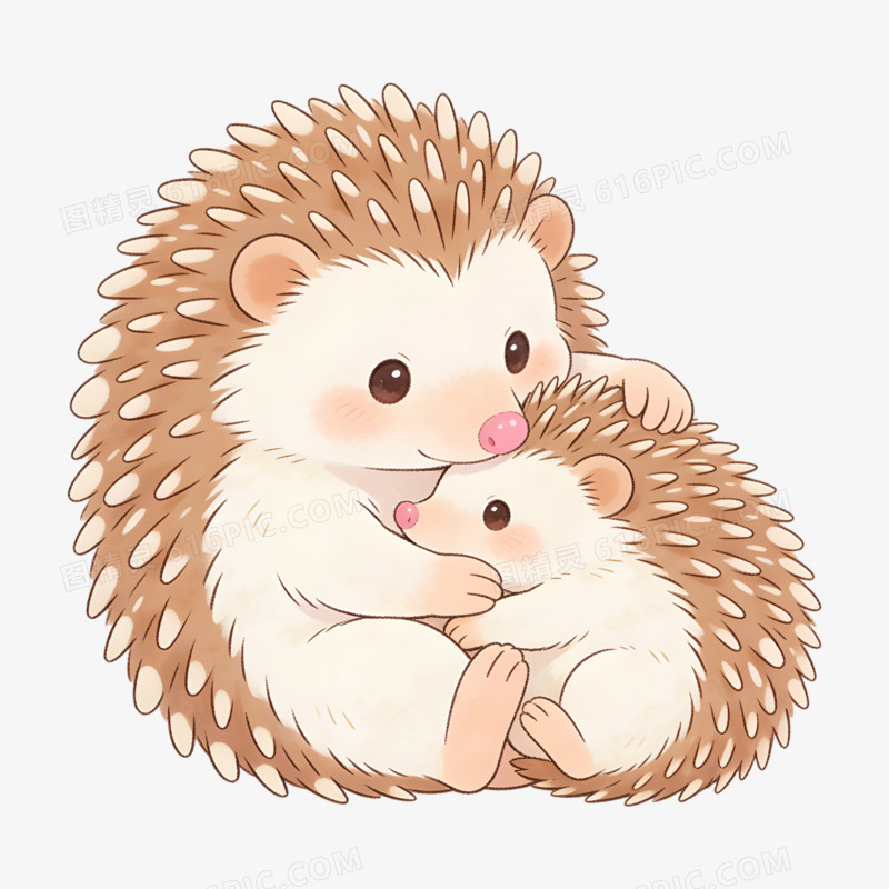 卡通手绘插画风可爱亲子动物免抠元素