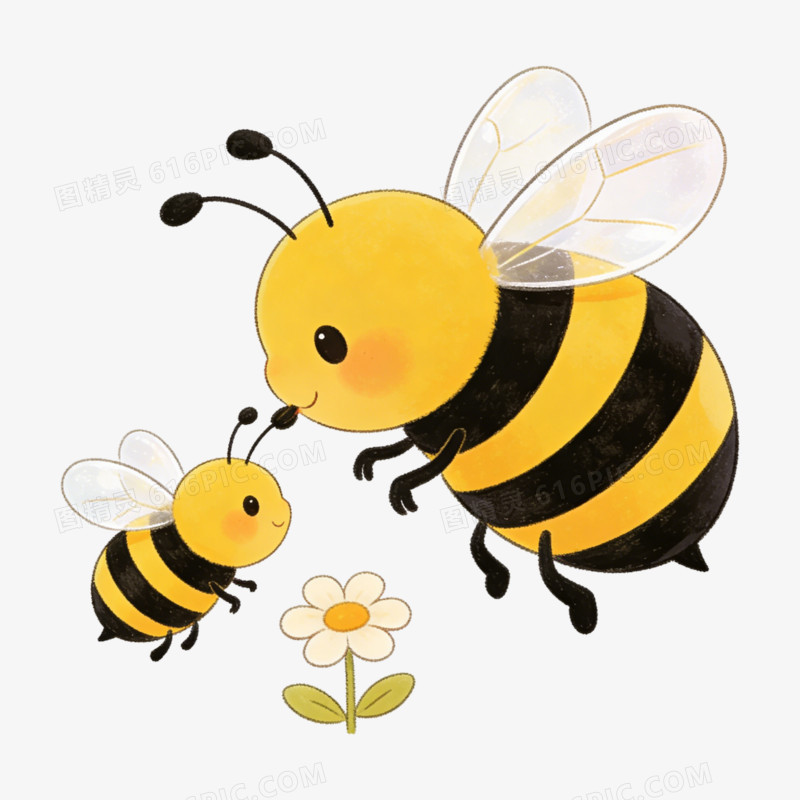 卡通手绘插画风可爱亲子动物免抠元素