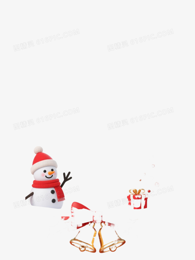 圣诞红边框装饰节日元素