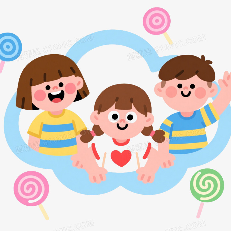 三儿童卡通手绘元素