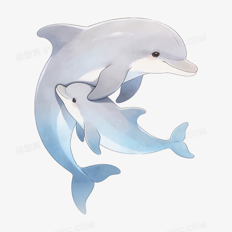 卡通手绘插画风可爱亲子动物免抠元素