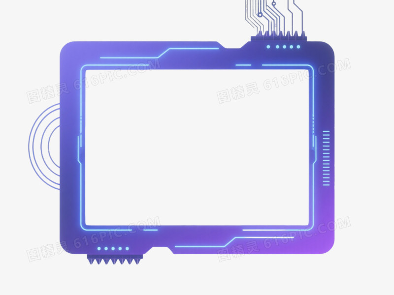 蓝紫霓虹科技风边框纹理