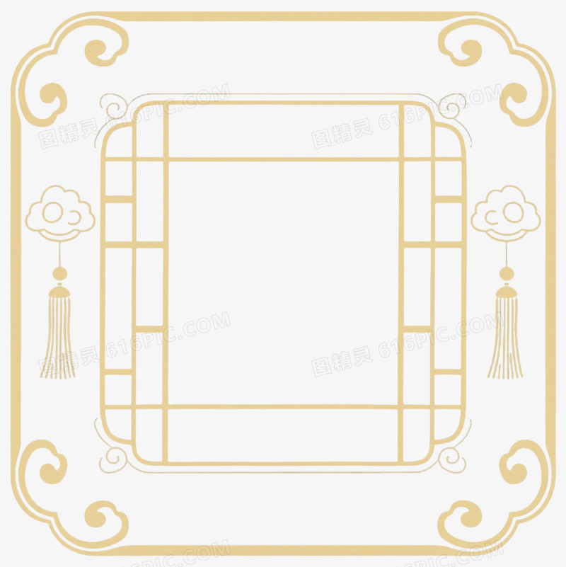 金色中式窗格边框纹理