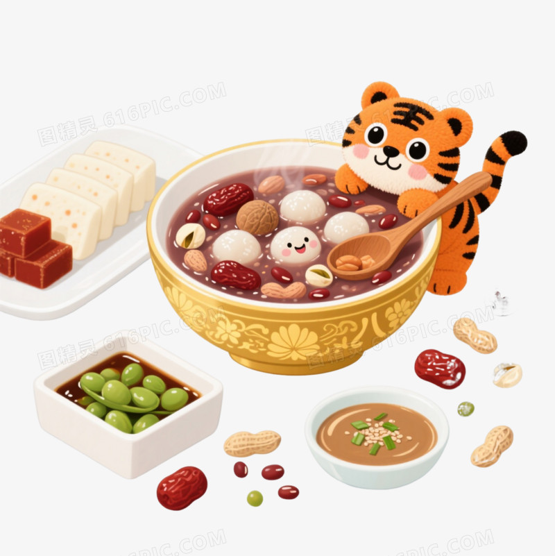 腊八粥卡通插画元素