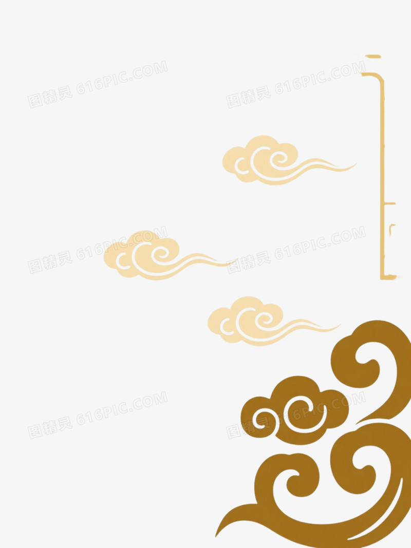 金色中式边框纹理元素