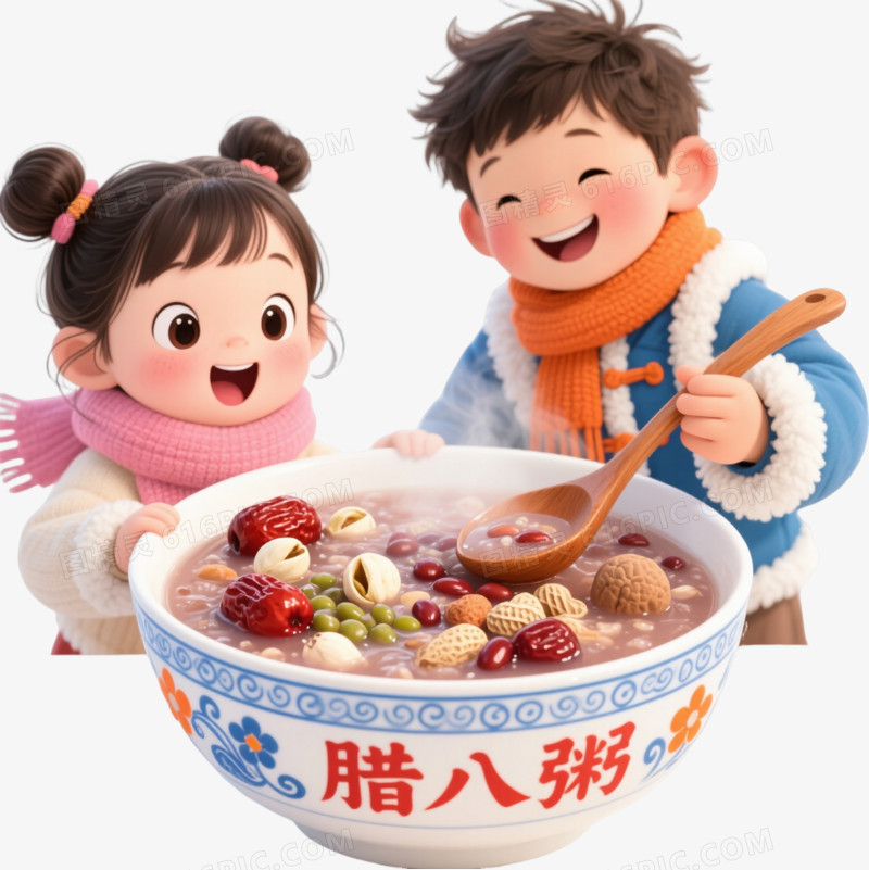 腊八粥卡通手绘元素