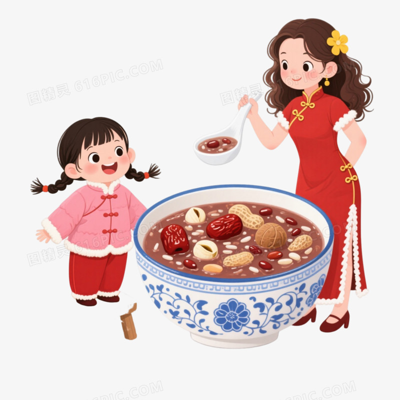腊八粥卡通插画元素