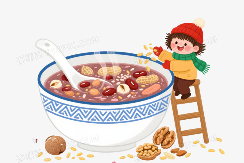 腊八粥卡通手绘元素
