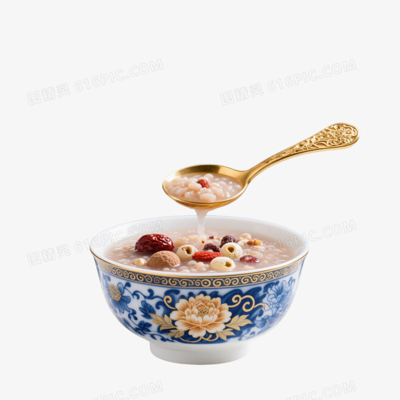 青花瓷八宝粥节庆元素