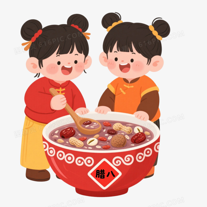 腊八粥卡通手绘元素