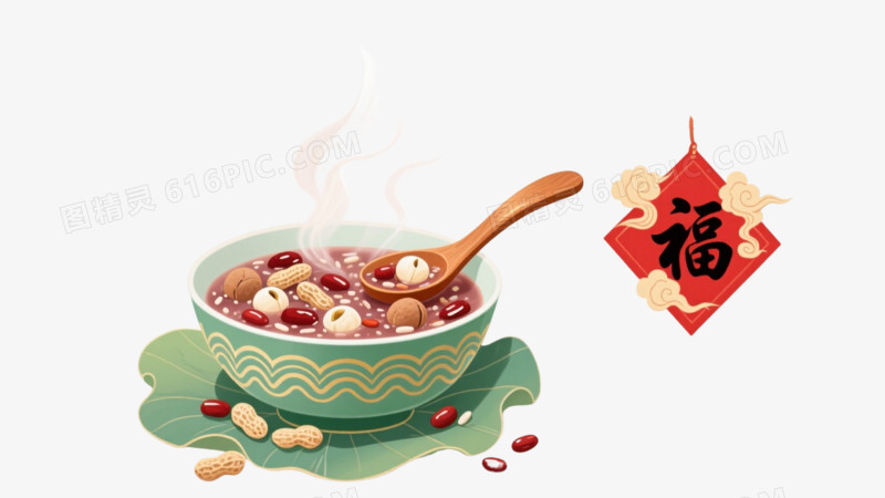 国风腊八粥节日元素