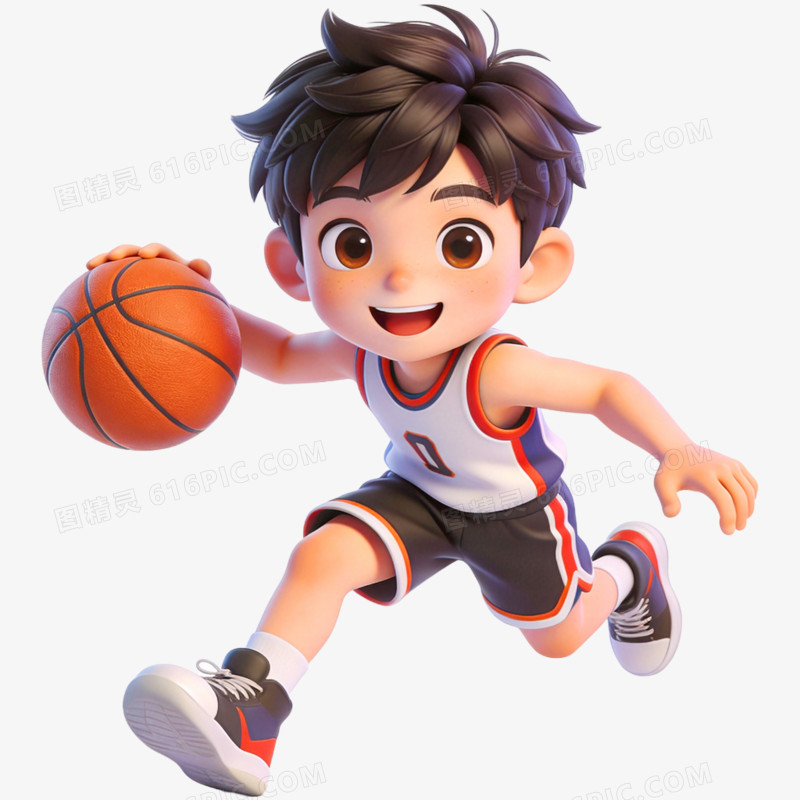 3D立体运动篮球兴趣班免抠元素